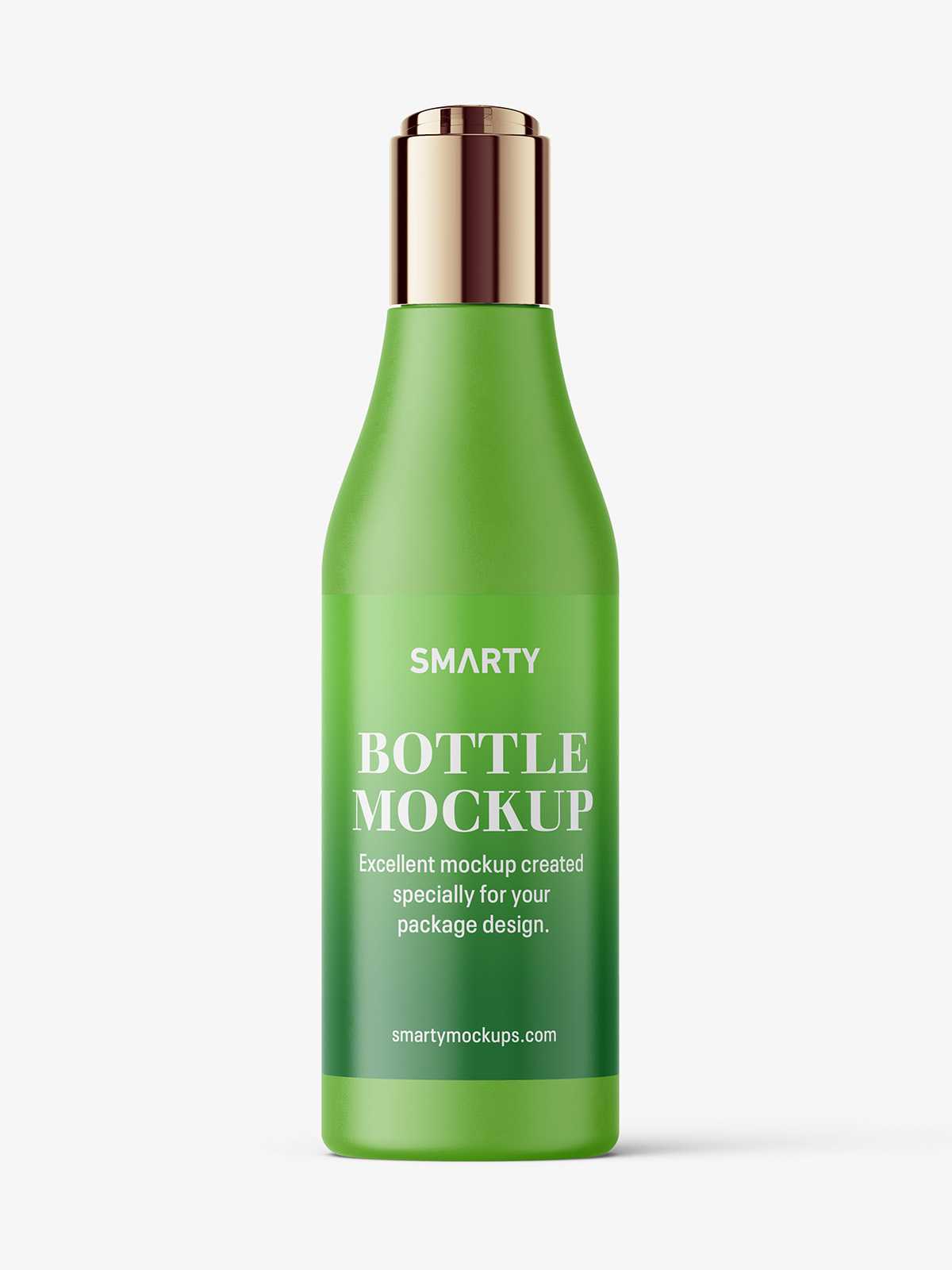 Curved bottle with disctop mockup / matt