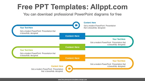 Curved line path PowerPoint Diagram Template