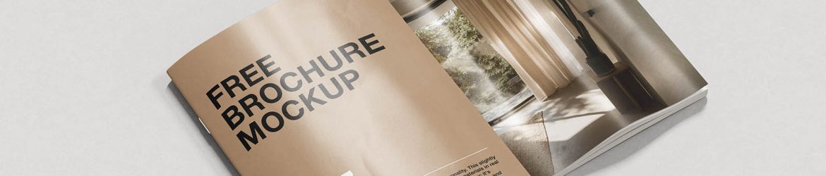 Curved-page A5 brochure mockup
