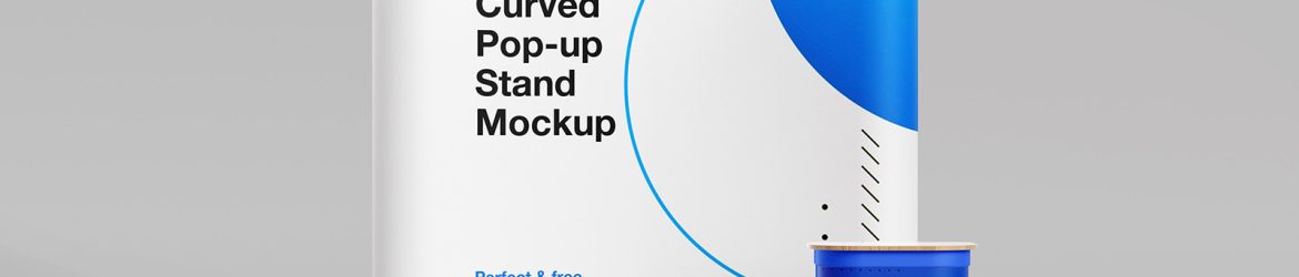 Curved pop-up stand mockup Curved pop-up stand mockup
