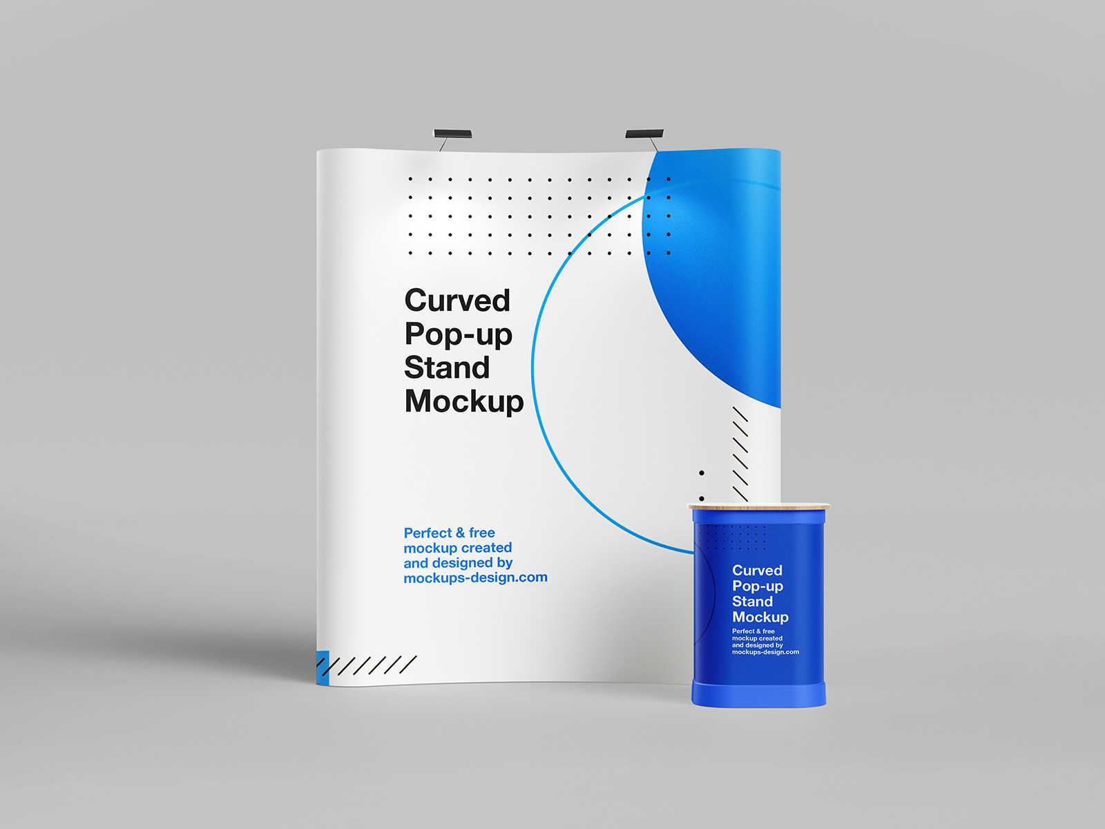 Curved pop-up stand mockup