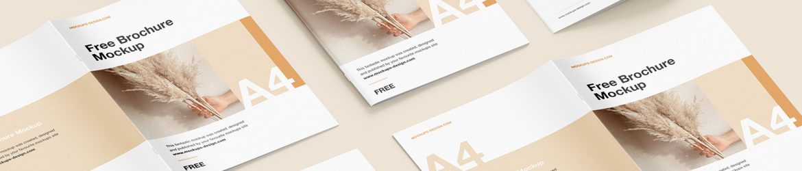 Customizable A4 brochure grid mockup - Instant Download