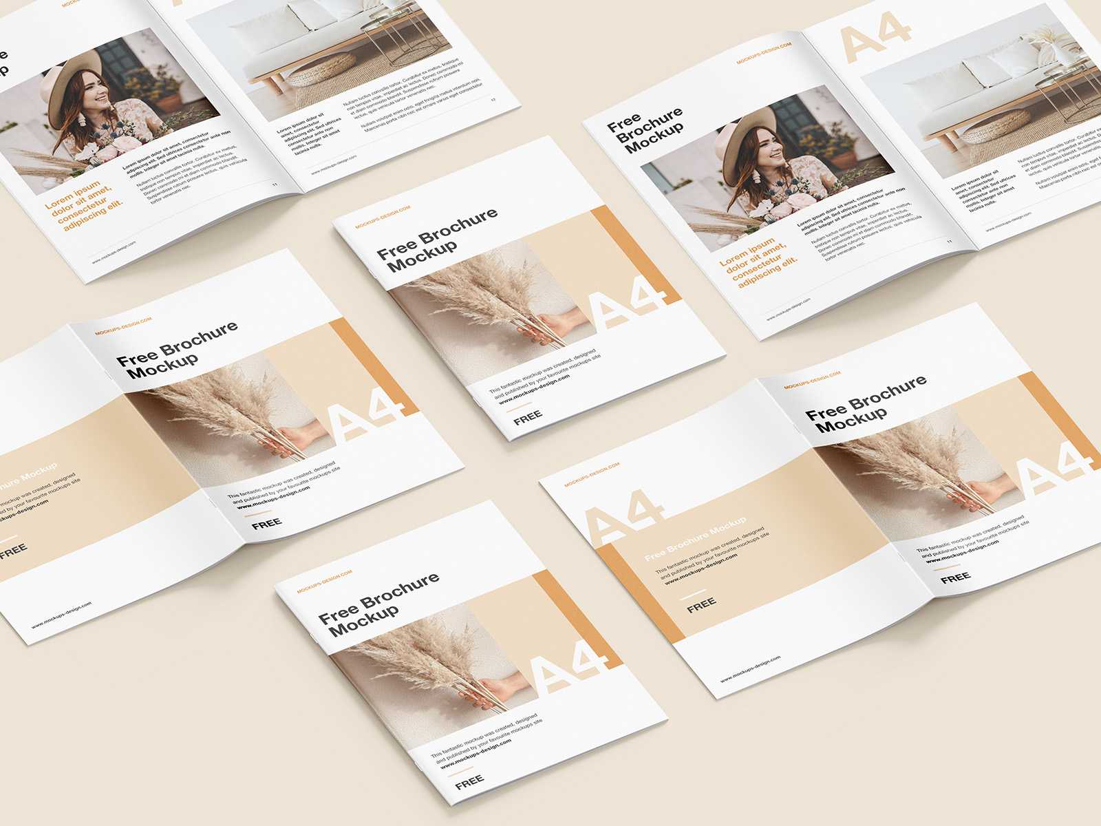 Customizable A4 brochure grid mockup - Instant Download