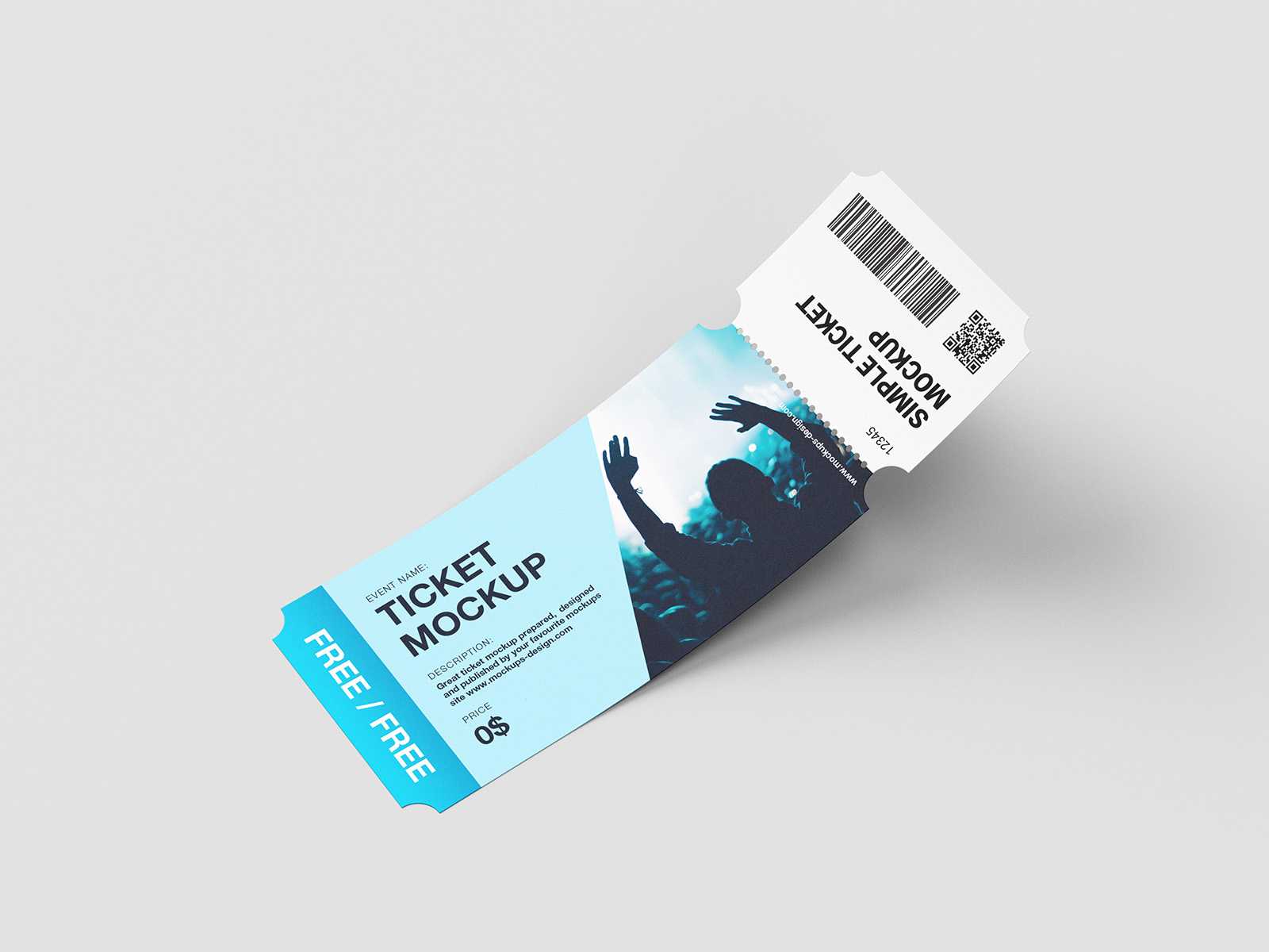 Customizable ticket mockup