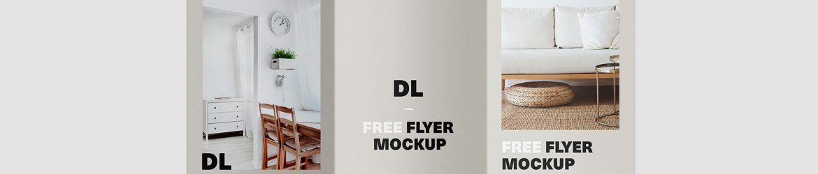 Customizable tri-fold DL flyer mockup