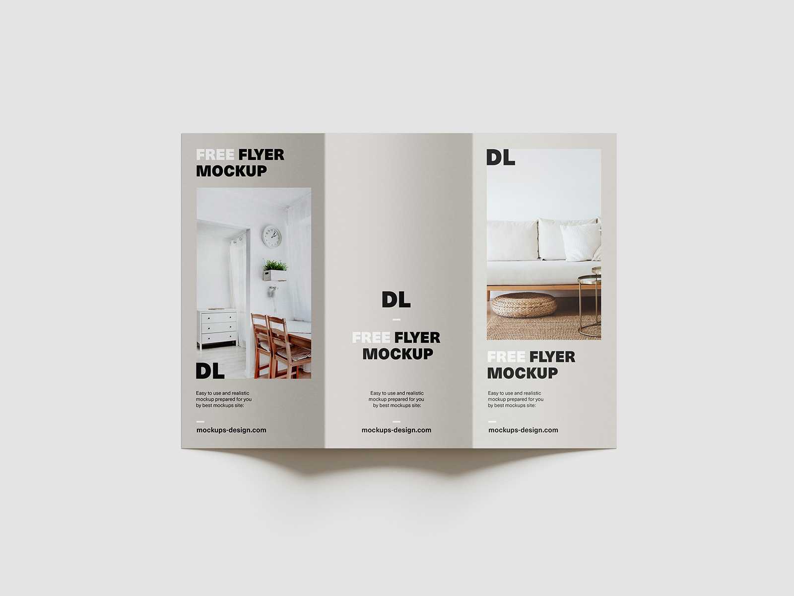 Customizable tri-fold DL flyer mockup