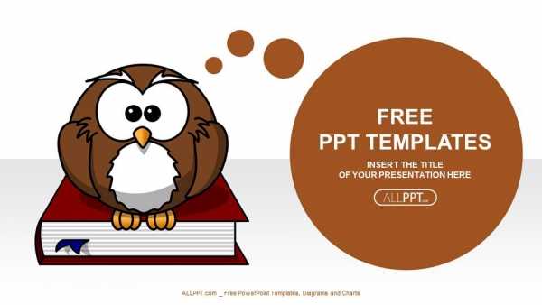 Cute owl on books-Education PowerPoint Templates