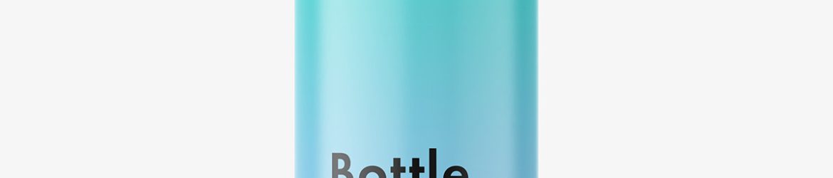 Cylinder bottle with disctop mockup / blue
