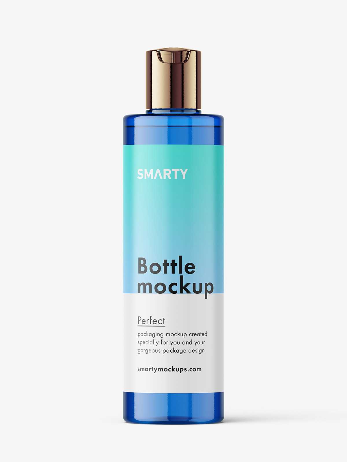 Cylinder bottle with disctop mockup / blue