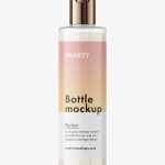 Cylinder bottle with disctop mockup / cream