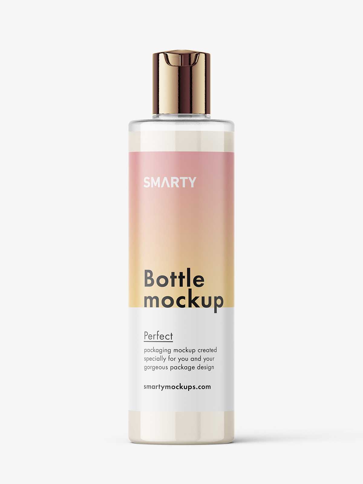Cylinder bottle with disctop mockup / cream