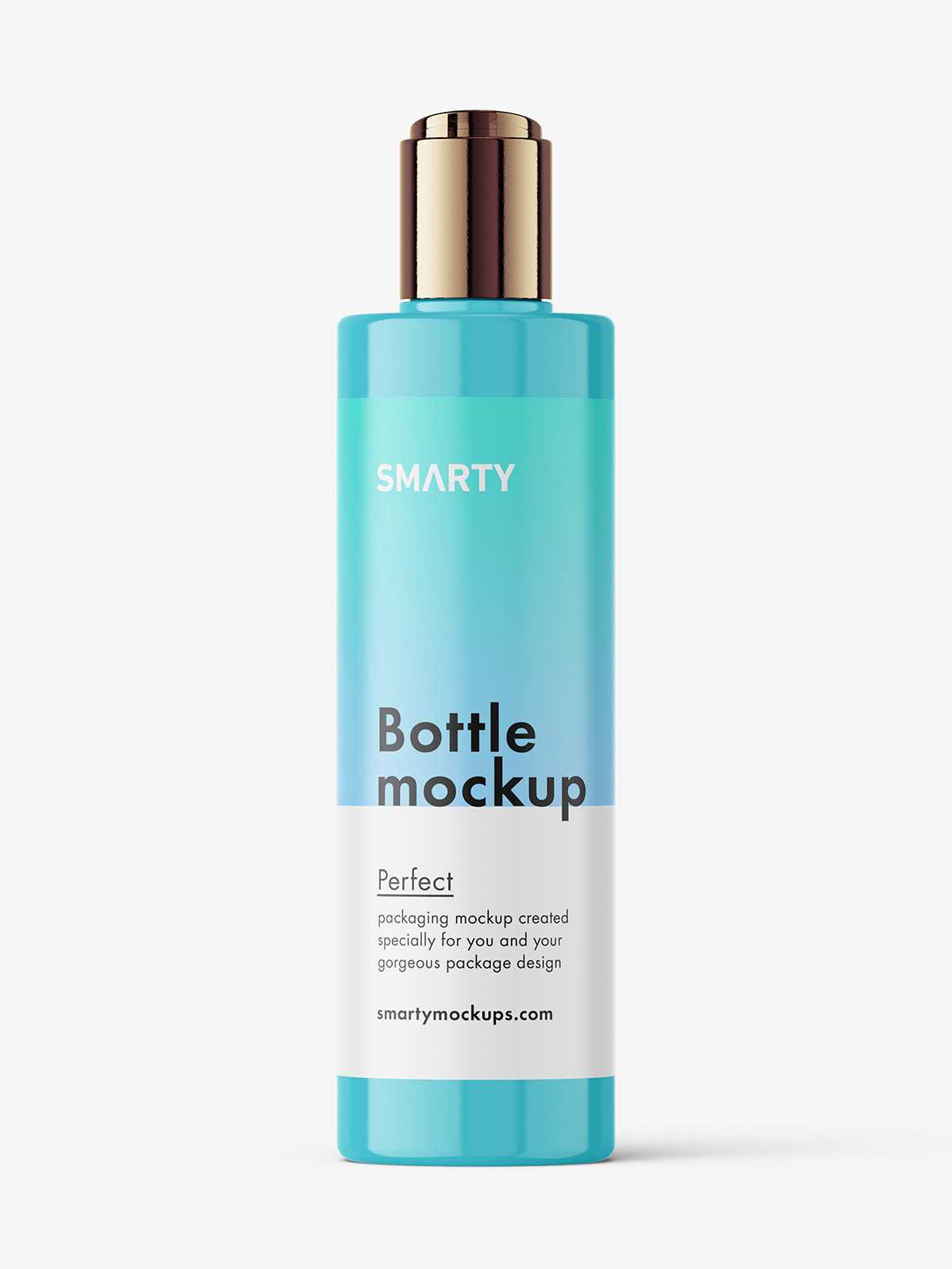 Cylinder bottle with disctop mockup / glossy