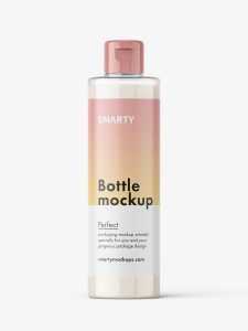 Cylinder bottle with flip top mockup / cream