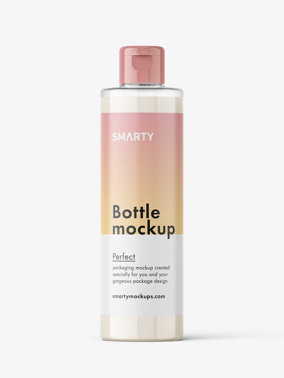 Cylinder bottle with flip top mockup / cream