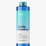Cylinder bottle with screw cap mockup / blue
