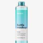 Cylinder bottle with screw cap mockup / clear