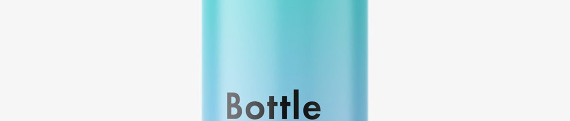 Cylinder bottle with screw cap mockup / glossy
