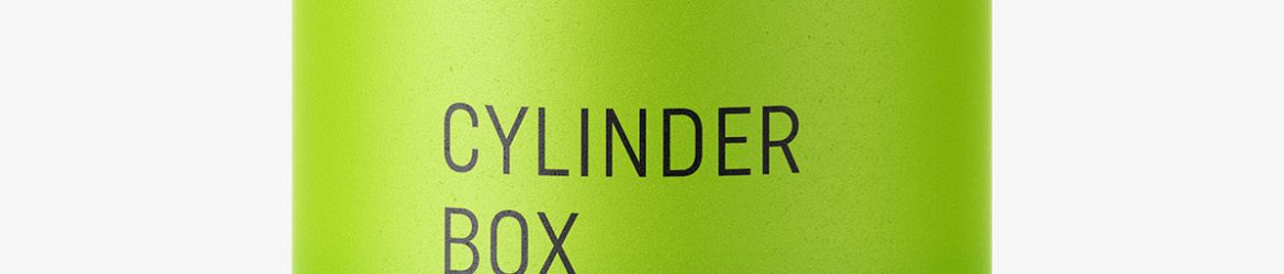 Cylinder cardboard box mockup