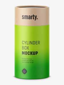 Cylinder cardboard box mockup