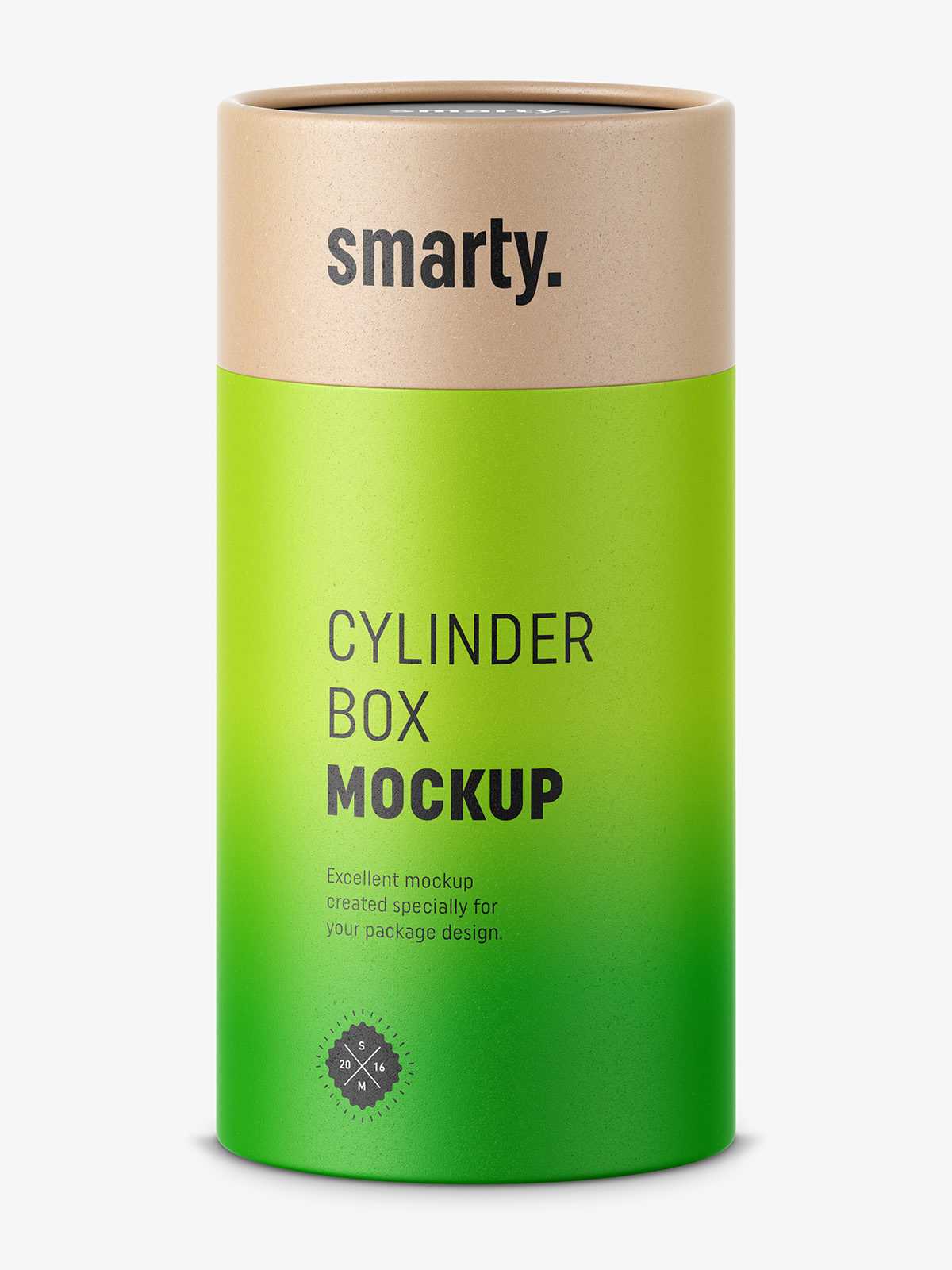 Cylinder cardboard box mockup