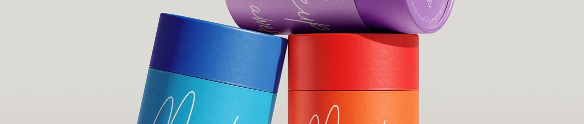 Cylindrical cardboard tube mockup