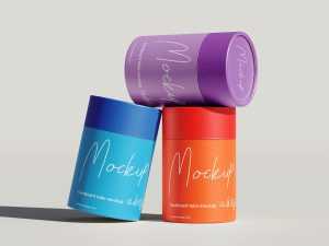Cylindrical cardboard tube mockup