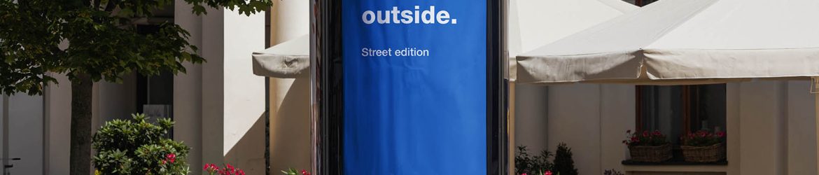 Cylindrical street poster mockup Cylindrical street poster mockup