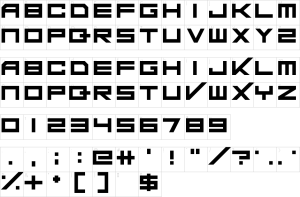 Mapa de caracteres da fonte Da Mad Rave Font