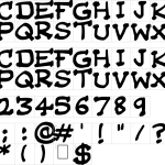 Mapa de caracteres da fonte Da Serif Kid Font