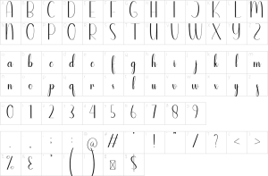 Mapa de caracteres da fonte Daddy Cubby Font