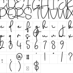 Mapa de caracteres da fonte Daddy Font