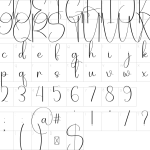 Mapa de caracteres da fonte Daddy Signature Font