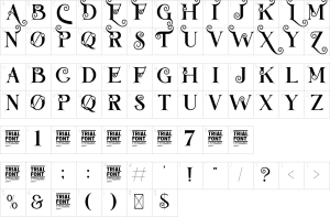 Mapa de caracteres da fonte Daesang Brothers Font