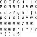 Mapa de caracteres da fonte Daesang Space Font