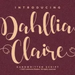 Dahllia Claire Calligraphy Font - Fonte Grátis Dahllia Claire Calligraphy Font