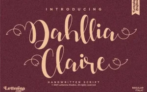 Dahllia Claire Calligraphy Font