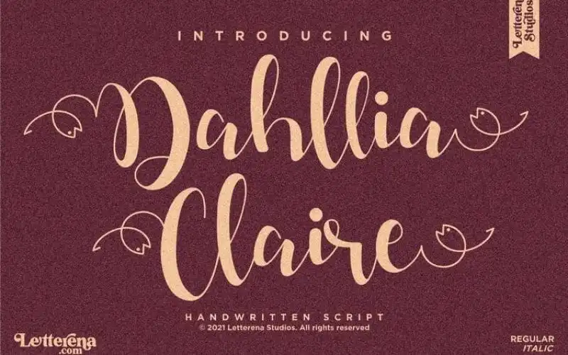 Dahllia Claire Calligraphy Font