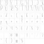 Mapa de caracteres da fonte Daily Font