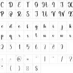 Mapa de caracteres da fonte Daily Sunday Font