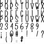 Mapa de caracteres da fonte Daily Thinking Font