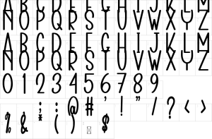Mapa de caracteres da fonte Daily Thinking Font