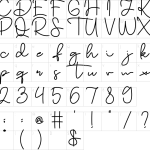 Mapa de caracteres da fonte Dailymunt Font