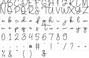Mapa de caracteres da fonte Dailymunt Font