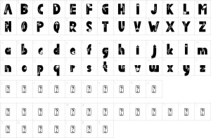 Mapa de caracteres da fonte Dainty Spring Font