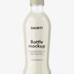 Dairy bottle mockup / clear