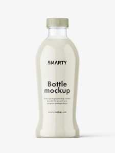 Dairy bottle mockup / clear