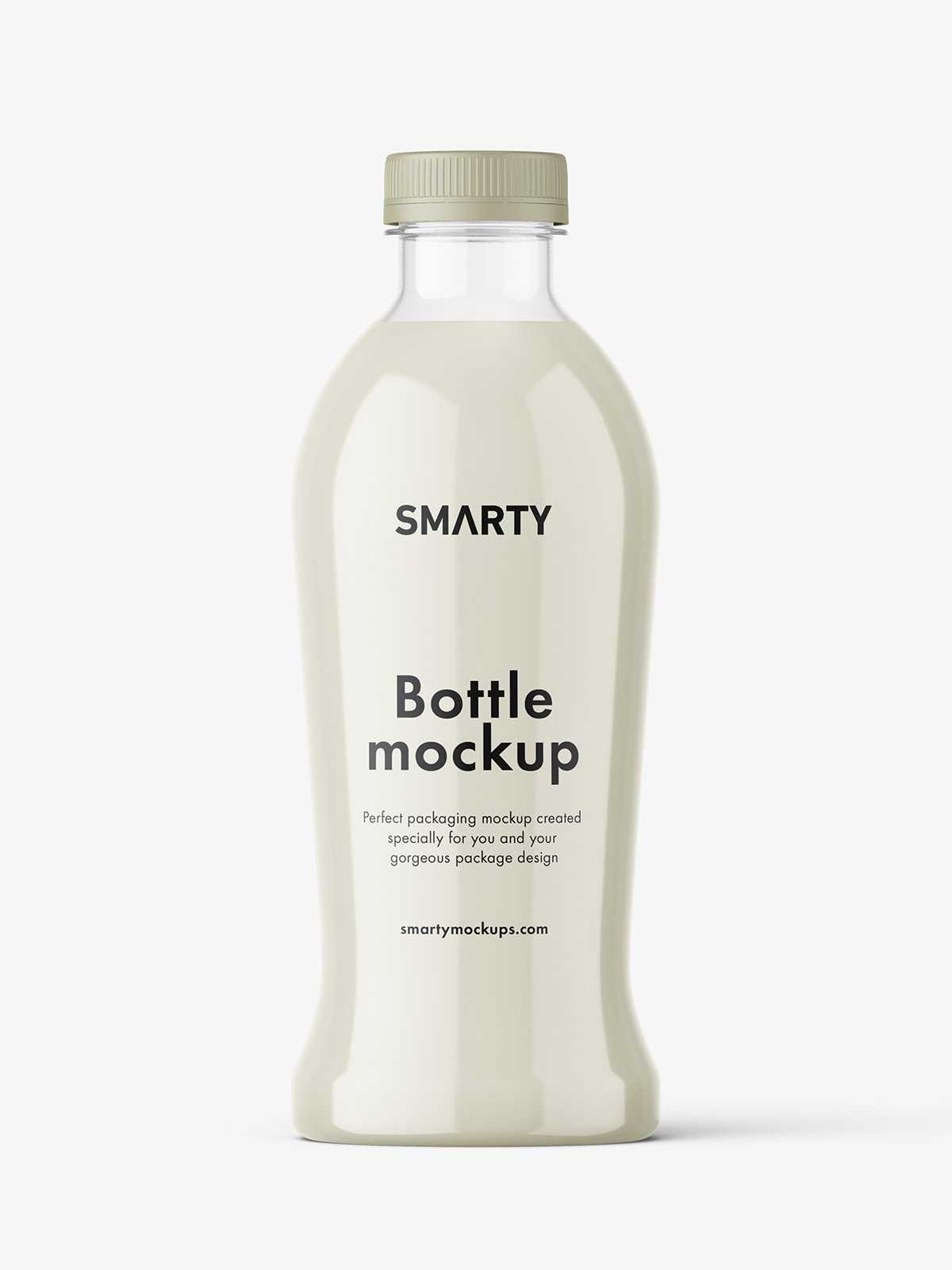 Dairy bottle mockup / clear
