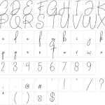 Mapa de caracteres da fonte Daisuke Font