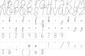 Mapa de caracteres da fonte Daisuke Font