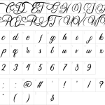 Mapa de caracteres da fonte Daisuky Fancy Font